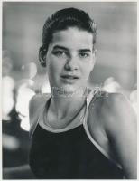 cca 1986 Egerszegi Krisztina úszó, Varga Zsolt 4 db pecséttel jelzett vintage fotója, 16x24 cm és 24...