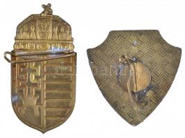 ~1970-1980. "Mosonmagyaróvári Gimnázium" festett fém jelvény (28x28mm) + Festett fém magya...