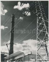 cca 1975 Leninvárosban(Tiszaújváros) épül a Tiszai Hőerőmű, 22x17 cm