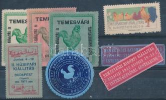 Baromfi és húsipari kiállítások 8 db levélzáró 1907-1913