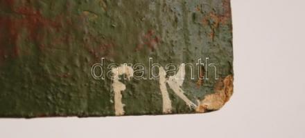 F.K. jelzéssel: Falusi életkép, olaj, karton, 28x46cm