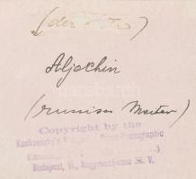 1927 Kecskemét, Nemzetközi sakkverseny, Aljochin orosz mester, Kankowszky pecséttel jelzett fotója, ...