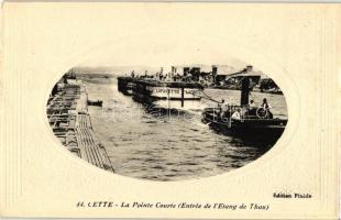 Sete, Cette; La Pointe Courte - Entrée de lEtang de Thau / canal, barge La Fayette (EK)