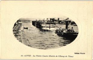 Sete, Cette; &#039;La Pointe Courte - Entrée de l&#039;Etang de Thau&#039; / canal, barge &#039;La Fayette&#039; (EK)