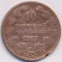 Finnország 1867. 10p Cu T:3 Finland 1867. 10 Pennia Cu C:F