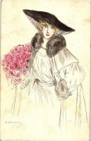 Italian art postcard, lady, s: Adelina Zandrino (fl)