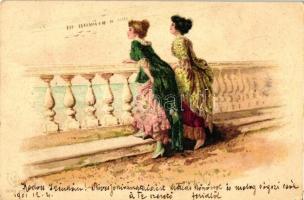 Baroque ladies, litho (Rb)