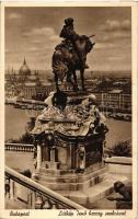 Budapest I. Királyi vár, látkép Jenő herceg szobrával (EK)