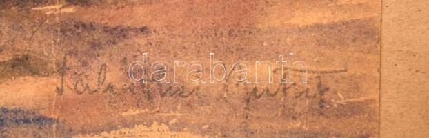 Galánthai jelzéssel: Valahol Szentendrén, akvarell, papír kartonra kasírozva, 29x20cm