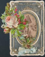 cca 1900-20 Dombornyomott,litho,  kinyithatós Maria zelli emlék,apró hibával, 9x6cm