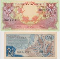 Indonézia 1959. 10R + 1961. 2 1/2R T:I Indonesia 1959. 10 Rupiah + 1961. 2 1/2 Rupiah C:UNC