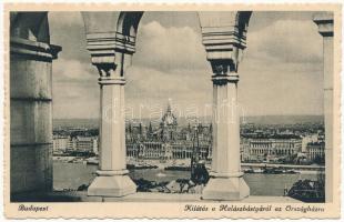 Budapest V. Országház, kilátás a Halászbástyáról (Rb)