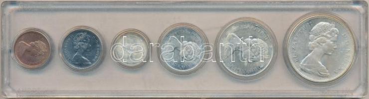 Kanada 1967. 1c Br + 5c Ni + 10c Ag + 25c Ag + 50c Ag + 1$ Ag plasztiktokban T:2
Canada 1967. 1 Cen...