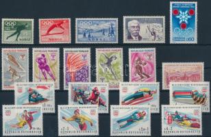 Olimpia motívum 1952-1975 2 klf bélyeg + 4 klf sor, 1952-1975 Olympics 2 diff stamps + 4 diff sets