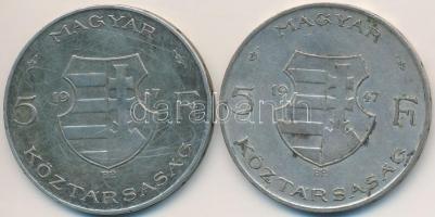 1947. 5Ft Ag "Kossuth" (2x) T:3