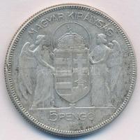 1930. 5P Ag "Horthy jobbra" T:3 patina
Adamo P8