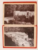 cca 1900 Herkulesfürdő leporelló, keményhátú fotók díszes aranyozott kiadói egészvászon kötésben,  1...