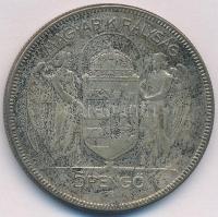 1930. 5P Ag "Horthy jobbra" T:3 patina
Adamo P8