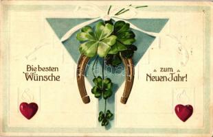 New Year, clover, Art Nouveau, T.S.N. S. 816. Emb. litho (EK)