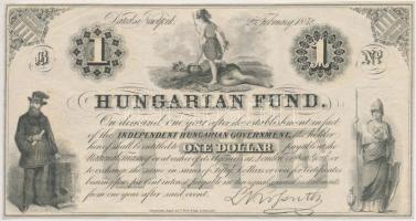 1852. 1$ &quot;B&quot; &quot;Kossuth bankó&quot; számozás nélkül T:II- Hungary 1852. 1 Dollar &quot;B&quot; without serial number C:VF Adamo G117/1