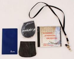 MALÉV ajándéktárgyak: kulcstartó, irattartó, Cd, szemfedő, pénztárca, 5db