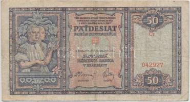 Szlovákia 1940. 50K T:III  Slovakia 1940. 50 Korun C:F