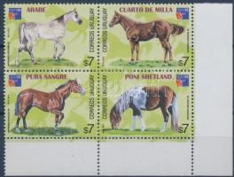 International Stamp Exhibition PHILEXFRANCE set in corner block of 4, Nemzetközi bélyegkiállítás PHILEXFRANCE sor ívsarki 4-es tömbben