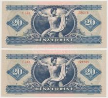 1980. 20Ft (2x) sorszámkövetők T:I