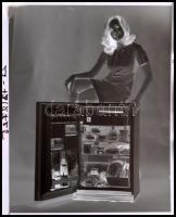 1973 Jászberény, a hűtőgépgyár termékéről készült reklám felvételek negatívja, 4 db professzionális ...