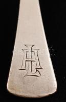 Ezüst kávéskanál A-L monogragamos, Ag., 18,3gr.,jelzés nélkül, 13cm/ Silver teaspoon AL monogram, Ag...