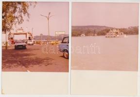 1983 Balaton, régi komp Szántód és Tihany között, 5 db régi fénykép, 18x13 cm-es fotópapíron