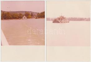 1983 Balaton, régi komp Szántód és Tihany között, 5 db régi fénykép, 18x13 cm-es fotópapíron