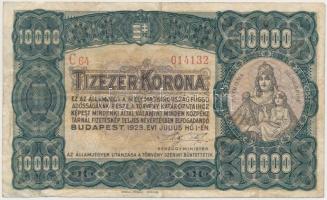 1923. 10.000K &quot;Orell Füssli Zürich&quot; T:III Hungary 1923. 10.000 Korona &quot;Orell Füssli Zürich&quot; C:F Adamo K42