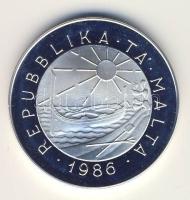 Málta 1986. 5Pf Ag "Máltai hajózás" T:PP Tanúsítvánnyal