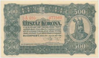 1923. 500K &quot;T.W.&quot; jelöléssel, nyomdahely nélküli, vágáshibás T:II-,III szép papír