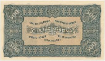 1923. 500K "T.W." jelöléssel, nyomdahely nélküli, vágáshibás T:II-,III szép papír