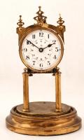 Gustav Becker antik asztali óra, hiányos, nem működik, festett porcelán számlappal, 2448 sorszámmal, m:29 cm