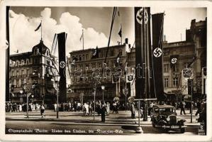 1936 Berlin, Olympic village, coffe shop, confectionery, automobile, So. Stpl. (EK)