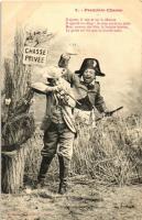 Premiere Chasse / Hunting postcard series - 4 old postcards