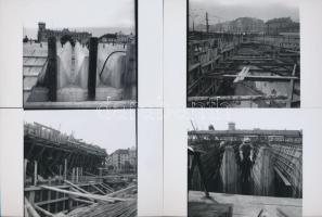 cca 1971 Budapest, Átépítik a Moszkva teret, készül a metróállomás, 11 db korabeli negatívról készül...