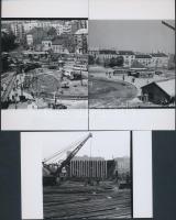 cca 1971 Budapest, Átépítik a Moszkva teret, készül a metróállomás, 11 db korabeli negatívról készül...