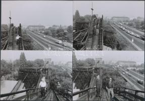 1982 Budapest, Vidámpark, 11 db korabeli negatívról készült modern nagyítás a hullámvasútról és a vi...