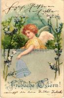 Easter, angel, bell, floral litho (EK)