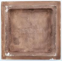 Zsolnay szecessziós kályhacsempe, jelzett, hibátlan, hibátlan, 23×23 cm, m:5 cm