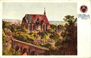 Modling, church, Deutscher Schulverein Karte No. 279, German art postcard, s: E. Heilemann (EK)