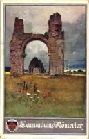 Petronell-Carnuntum, Roman gate, Deutscher Schulverein Karte No. 389, German art postcard, s: AR (EK)