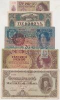 23db vegyes korona és pengő bankjegy T:vegyes (közte I is)