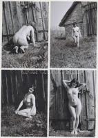 cca 1970 Vendégváró tanyasi lány, 13 db finoman erotikus fénykép, 13x9 cm / cca 1970 13 erotic photos, 13x9 cm