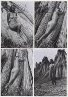 cca 1979 Kévekötő leány a Velencei-tónál, 11 db finoman erotikus fénykép, 13x9 cm / cca 1979 11 erotic photos, 13x9 cm