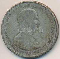 1930. 5P Ag "Horthy jobbra" T:3 patina Adamo P8